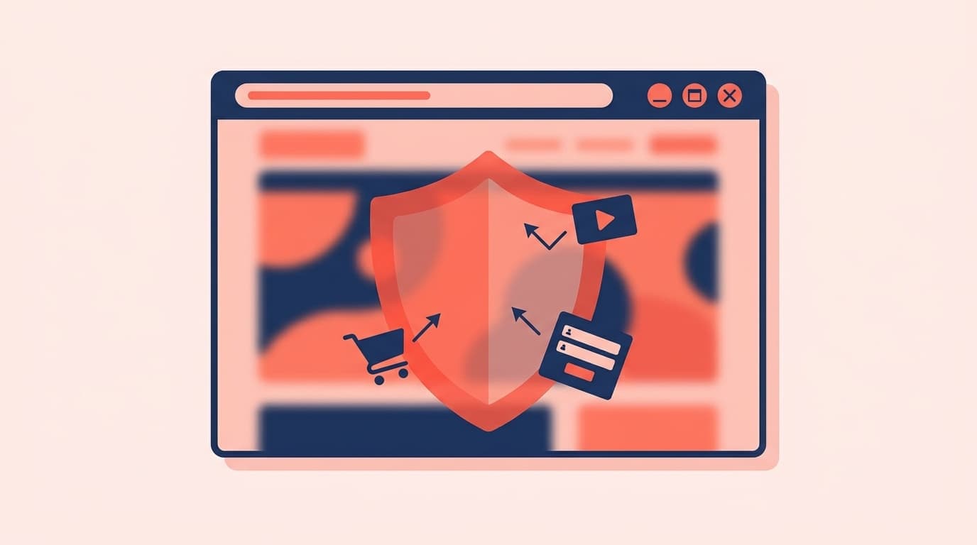 広告ブロッカーがWebサイトの表示をブロックしているイメージイラスト