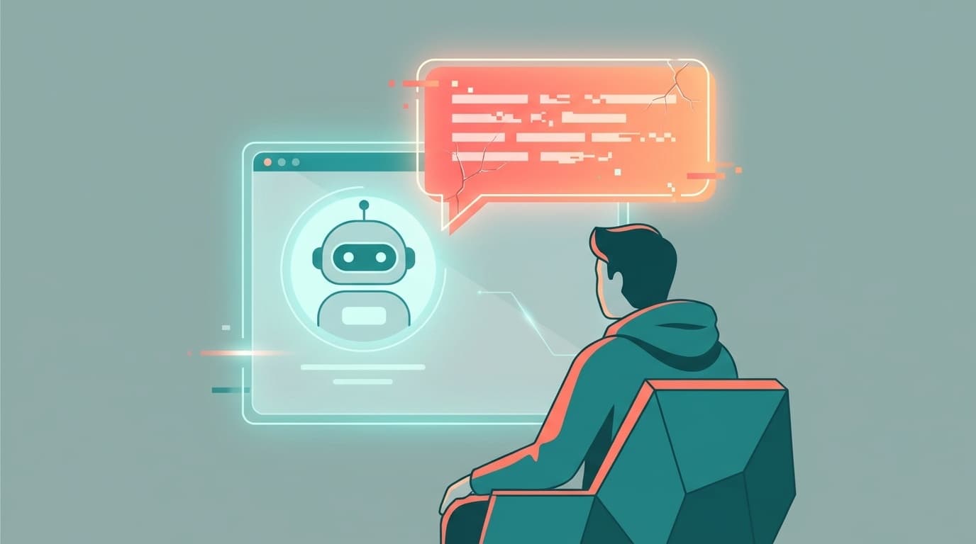 AIチャットボットの回答を確認する人のイラスト