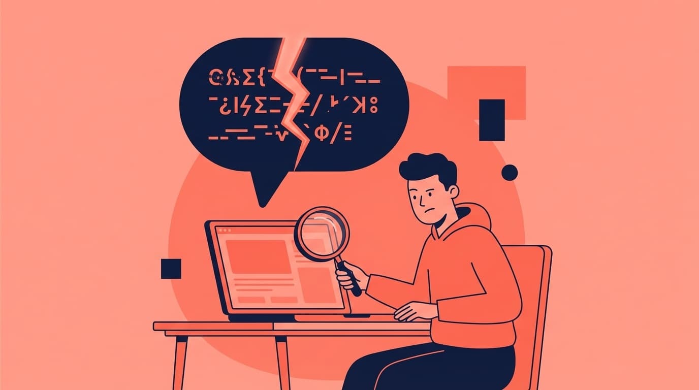 AIチャットボットのハルシネーション(もっともらしい嘘)を虫眼鏡でファクトチェックする様子のイラスト