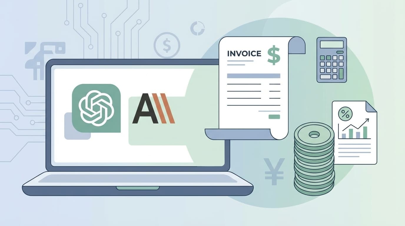 ChatGPT・Claude・CopilotなどAIサブスク代の経費計上と確定申告の方法を解説するイメージ