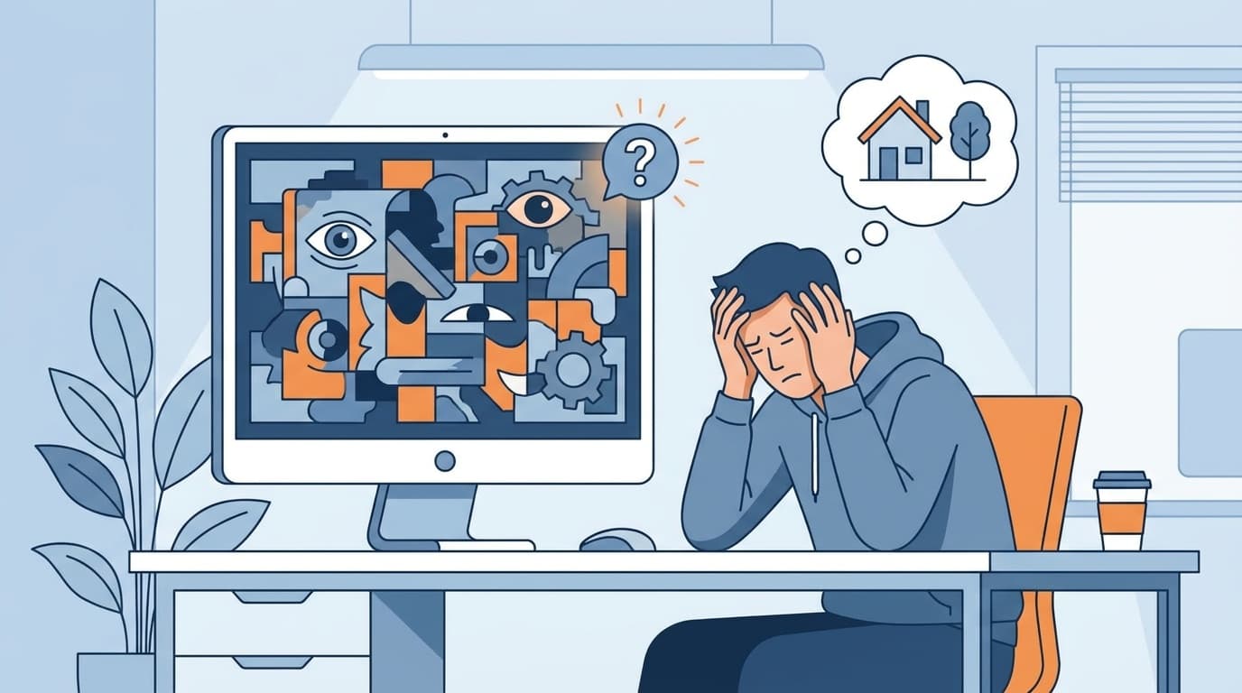 ChatGPTの画像生成で思い通りの結果が出ず困っている人のイラスト