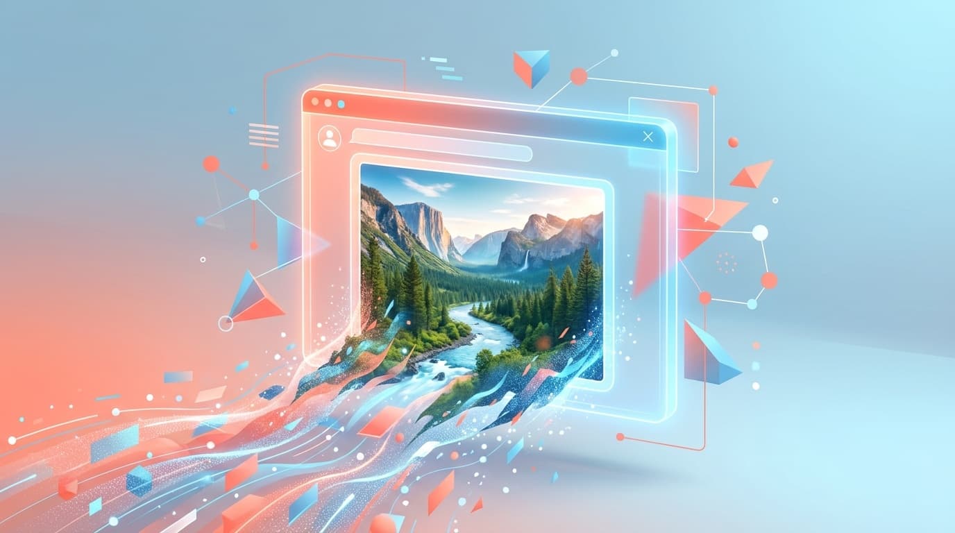 ChatGPTの画像生成機能のイメージ — チャット画面からカラフルな画像が生まれる様子を描いたデジタルアートイラスト