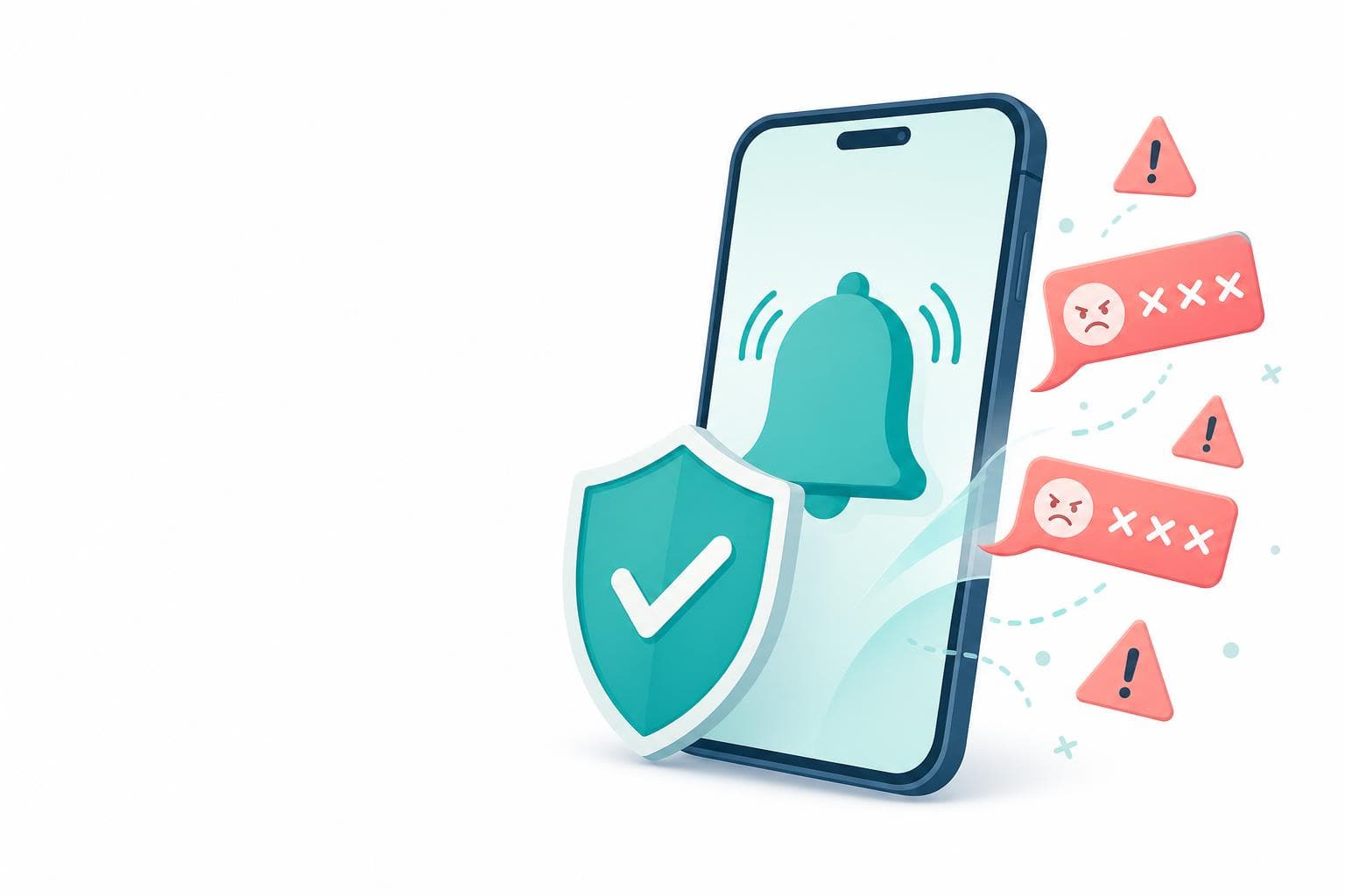 スマホの通知欄に偽のウイルス警告が表示されている概念イラスト