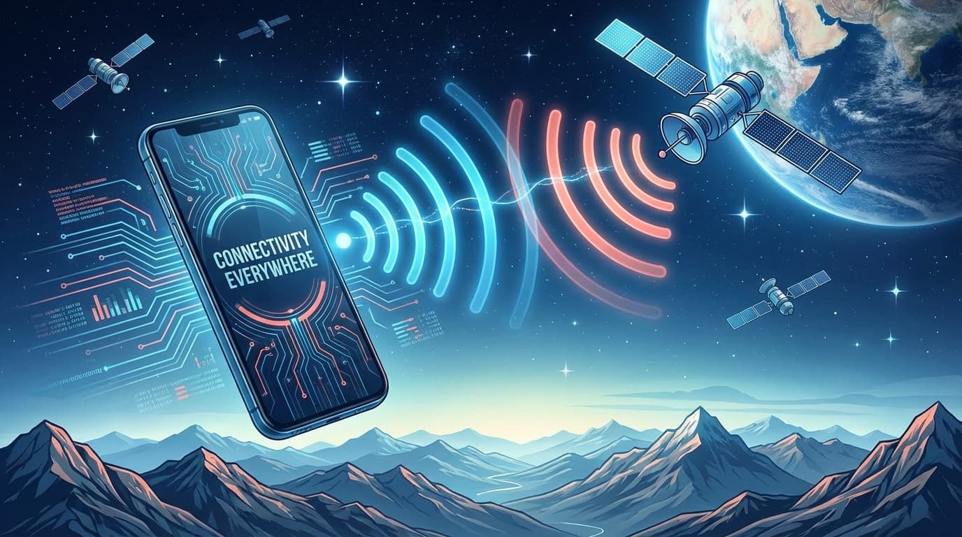 ドコモStarlink Direct 衛星通信でスマホが圏外でもつながるイメージ