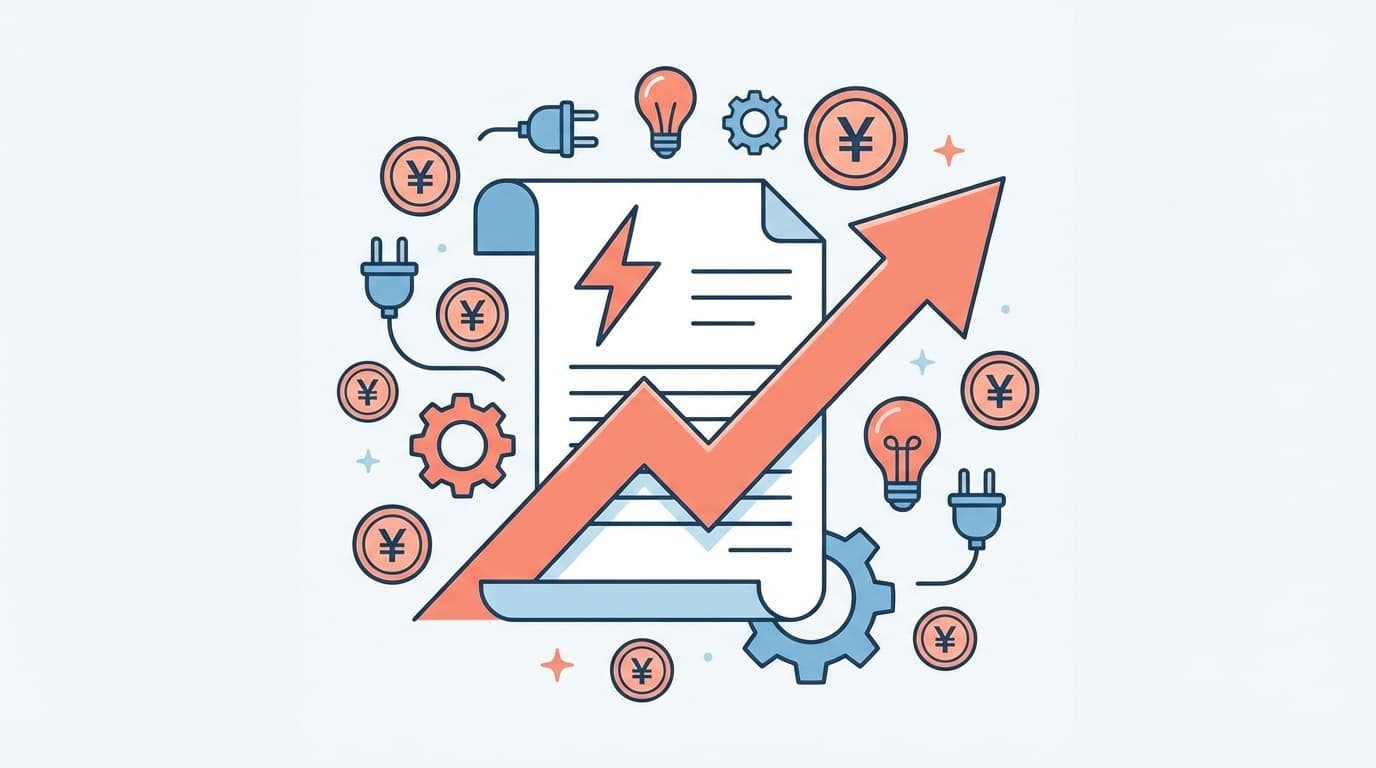 2026年5月の電気代値上げと再エネ賦課金のイメージイラスト