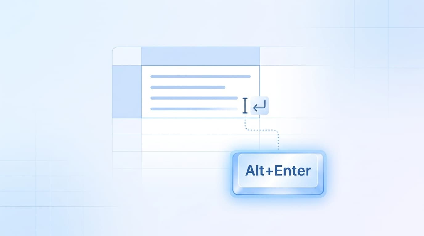 Excelのセル内改行のイメージ — Alt+Enterキーとスプレッドシートのセル編集