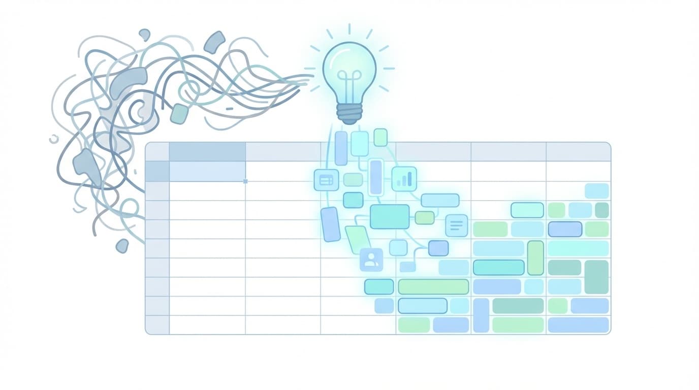 Excelのフラッシュフィル機能でデータが自動入力されるイメージイラスト