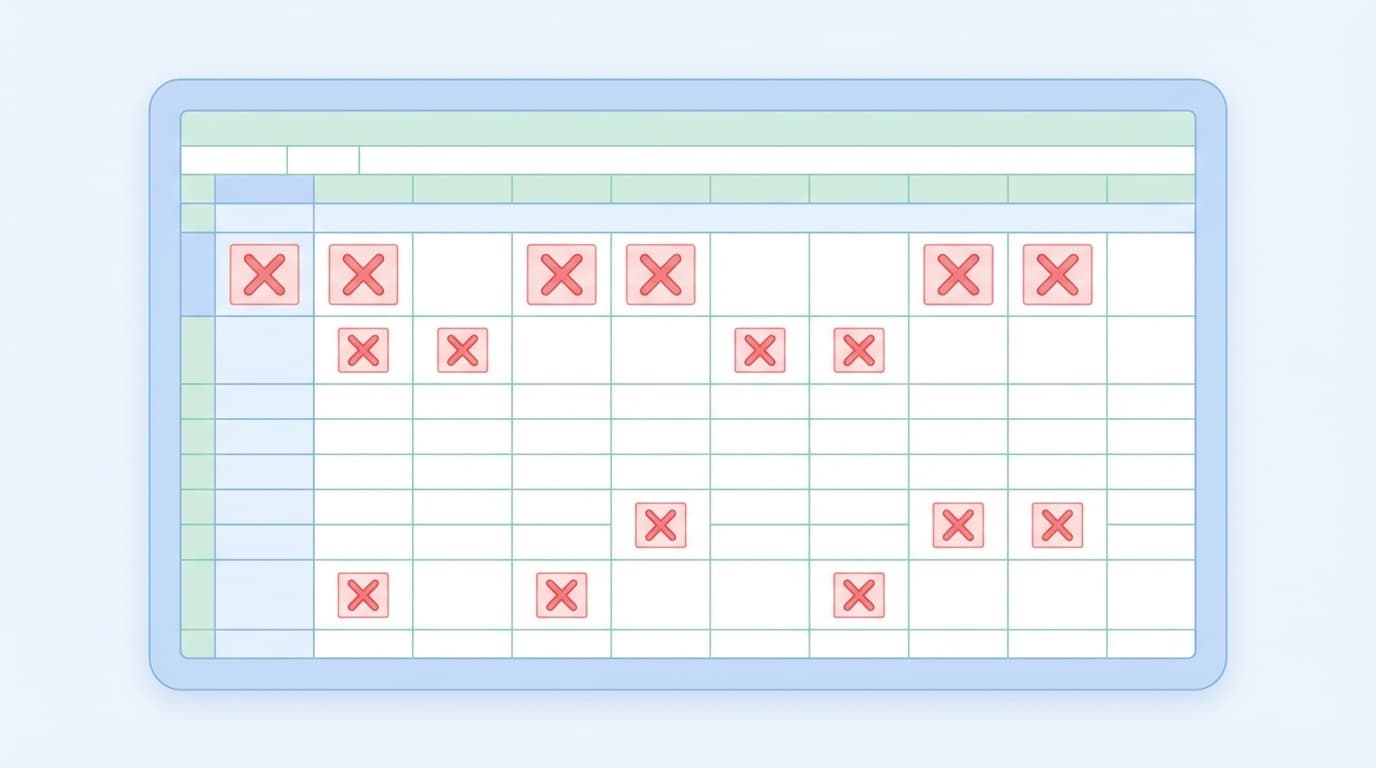 Excelの画像が表示されない・バツ印になるトラブルのイメージ