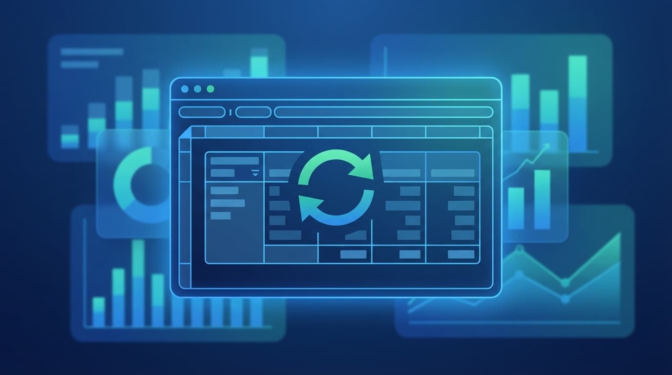 Excelのピボットテーブル更新のイメージイラスト