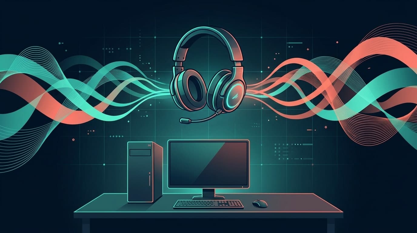 ゲーミングヘッドセットとステレオ音波のイメージ — FPS・TPSで足音の方向を聞き分けるためのWindows音声設定