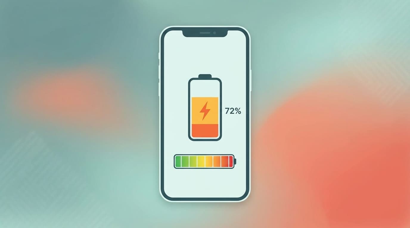 iPhoneのバッテリー最大容量の確認画面とバッテリー劣化のイメージイラスト