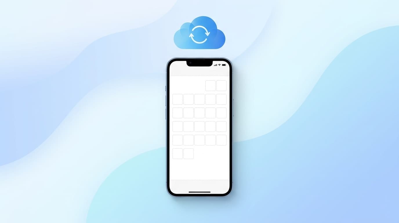 iPhoneのカレンダーが空っぽになりiCloudから復元するイメージイラスト
