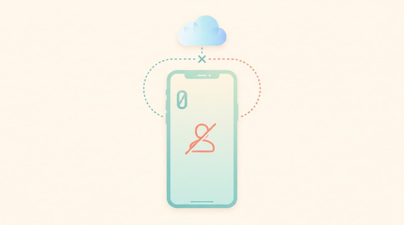 iPhoneの連絡先が消えてiCloud同期がオフになっているイメージイラスト