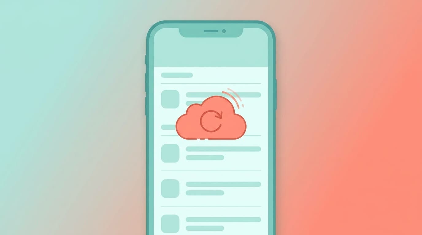 iPhoneの連絡先が消えてiCloud同期で復元するイメージイラスト