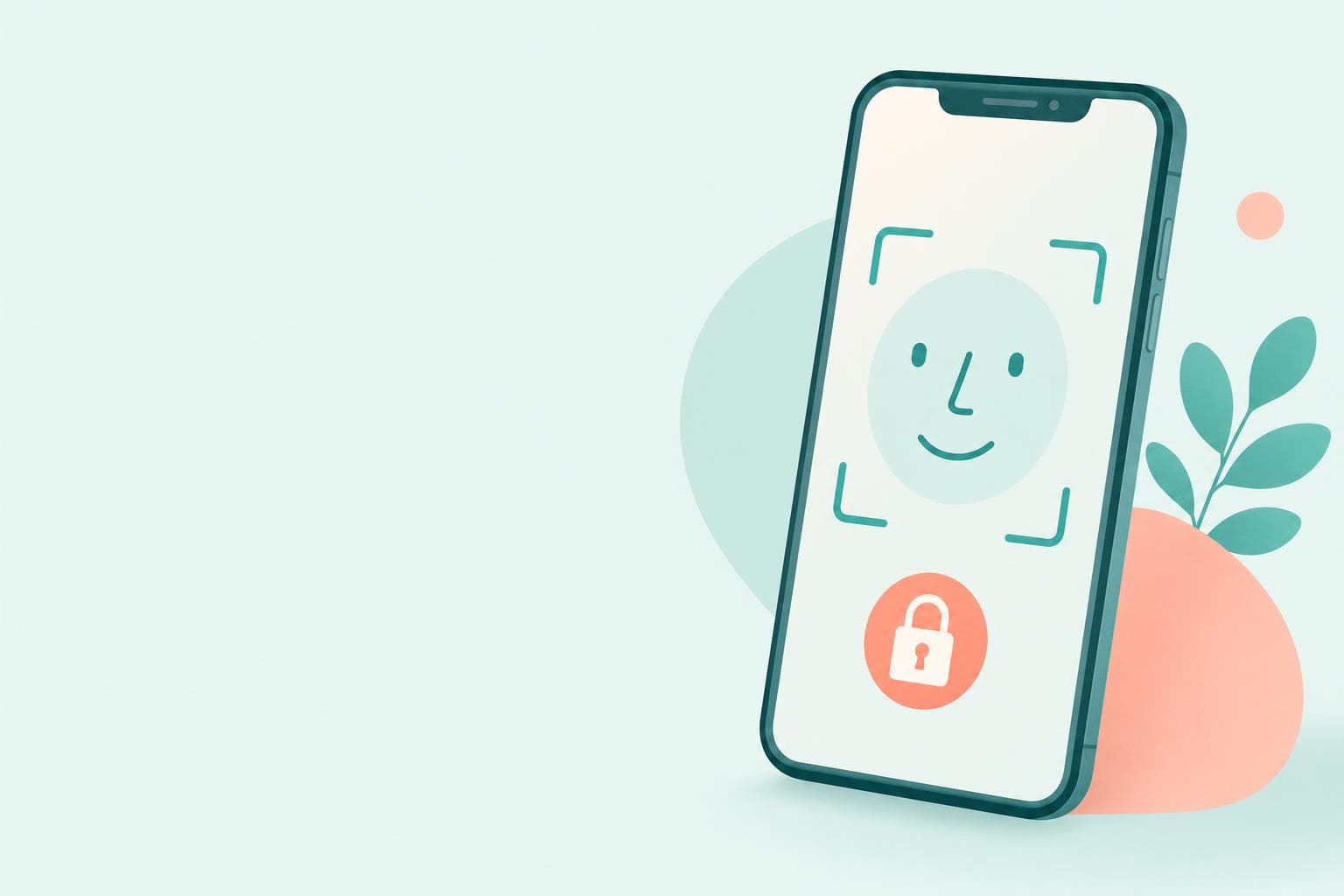 Face IDのリセット後にアプリの顔認証ログインを再設定するイメージ