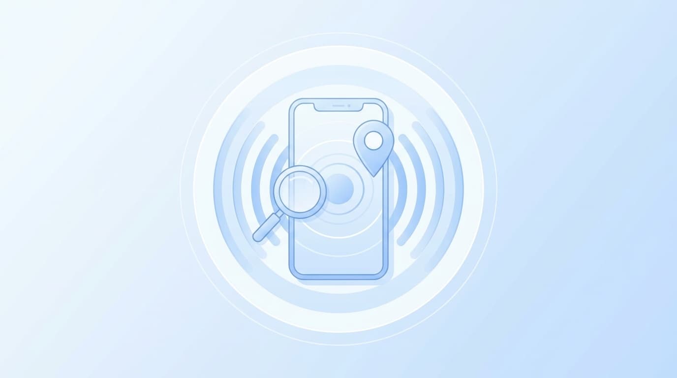 iPhoneの「探す」アプリで音を鳴らして見つけるイメージイラスト