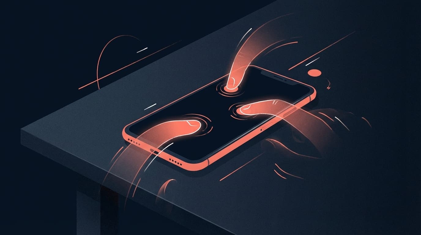 iPhoneの画面にゴーストタッチが発生しているイメージイラスト