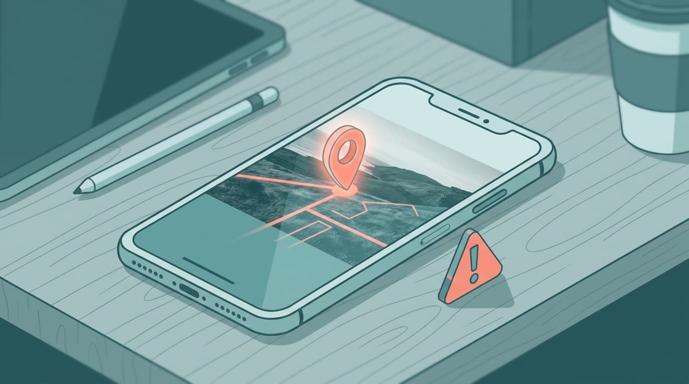 iPhoneの写真に記録されたGPS位置情報のイメージ