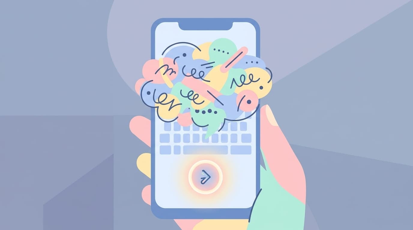 iPhoneの予測変換がおかしくなったときの変換学習リセット手順のイメージ