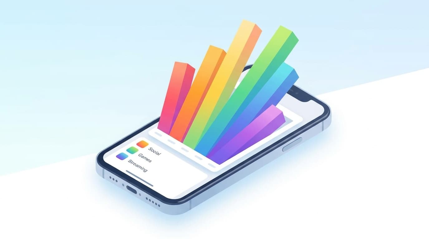 iPhoneのスクリーンタイムが異常に長い使用時間を表示しているイメージ