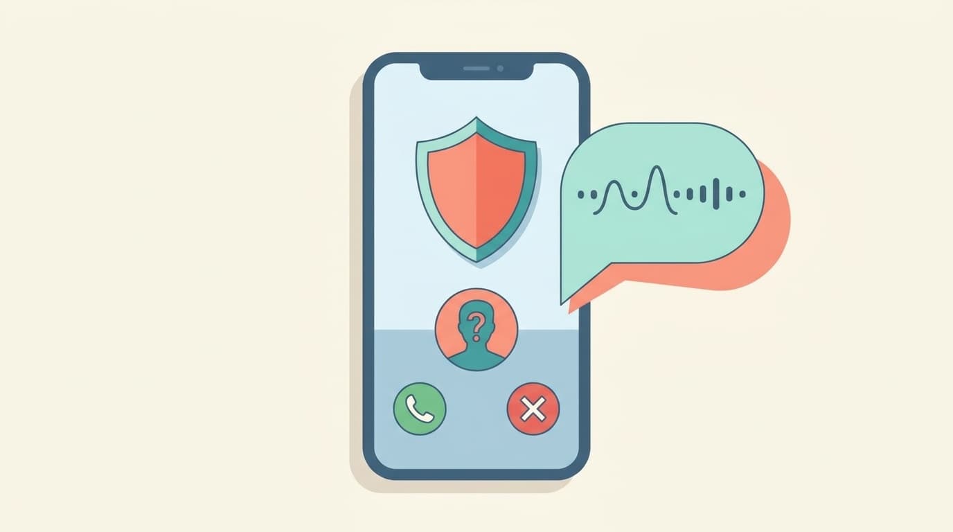 iPhoneの通話スクリーニング機能で知らない番号からの着信を確認するイメージ