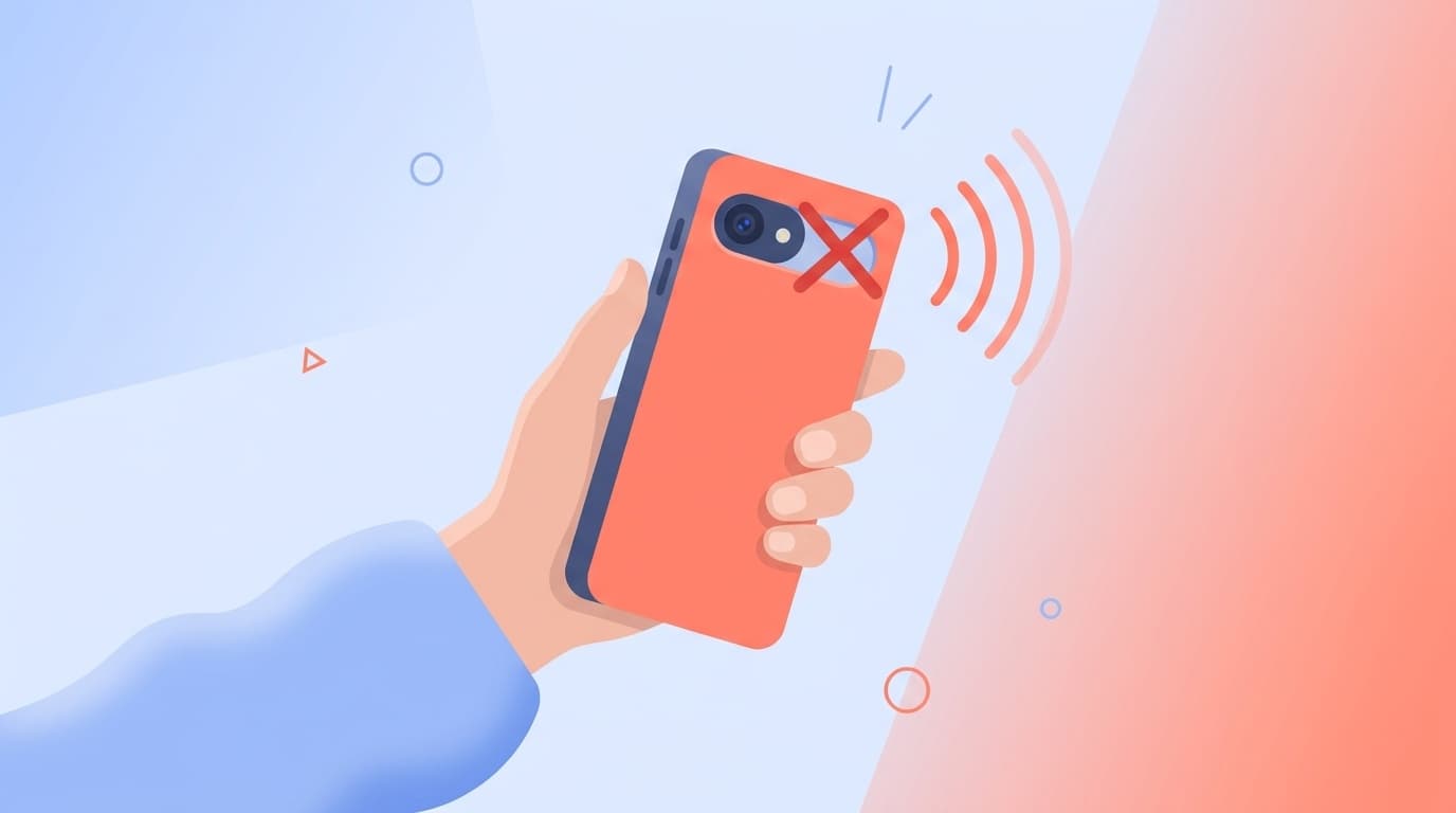 スマホケースがマイク穴を塞いでいるイメージ図——動画の音が入らない原因と対処法