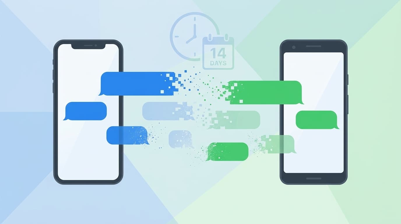 iPhoneとAndroidの間でLINEのトーク履歴が消えるイメージ図