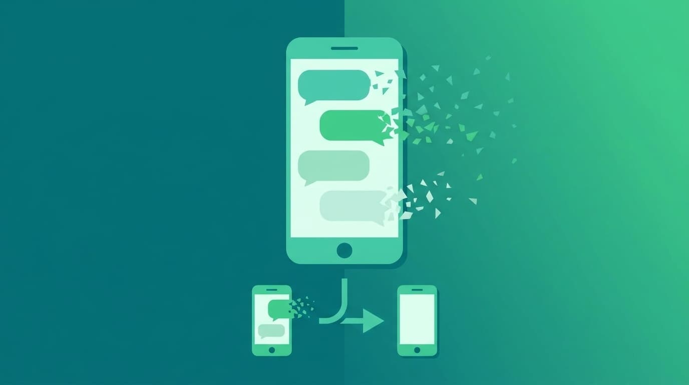 機種変更時にLINEのトーク履歴が消えるイメージ — スマホ間のデータ引き継ぎ