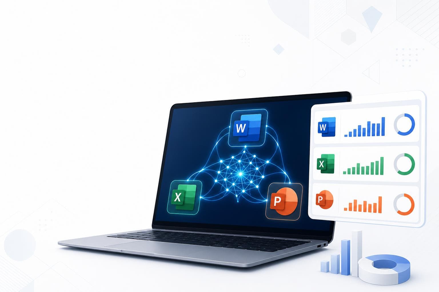 Microsoft 365 Copilot Agent ModeのOfficeアプリ連携と利用率ダッシュボードのイメージ