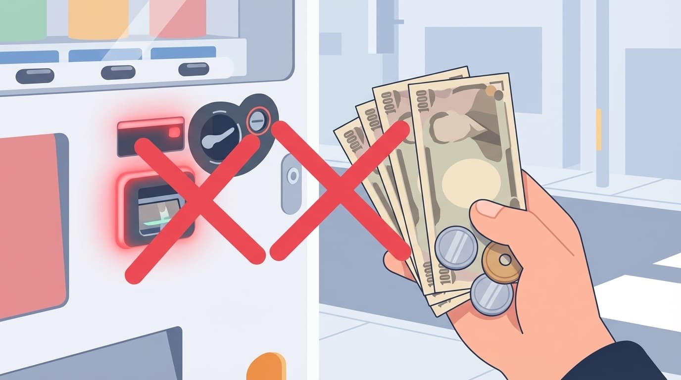 新紙幣・新500円玉が自販機で使えないイメージイラスト