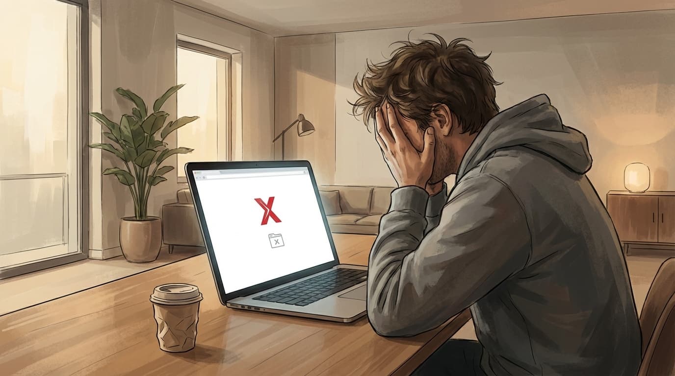 パソコンのブラウザでX(Twitter)がエラーで表示されないイメージ