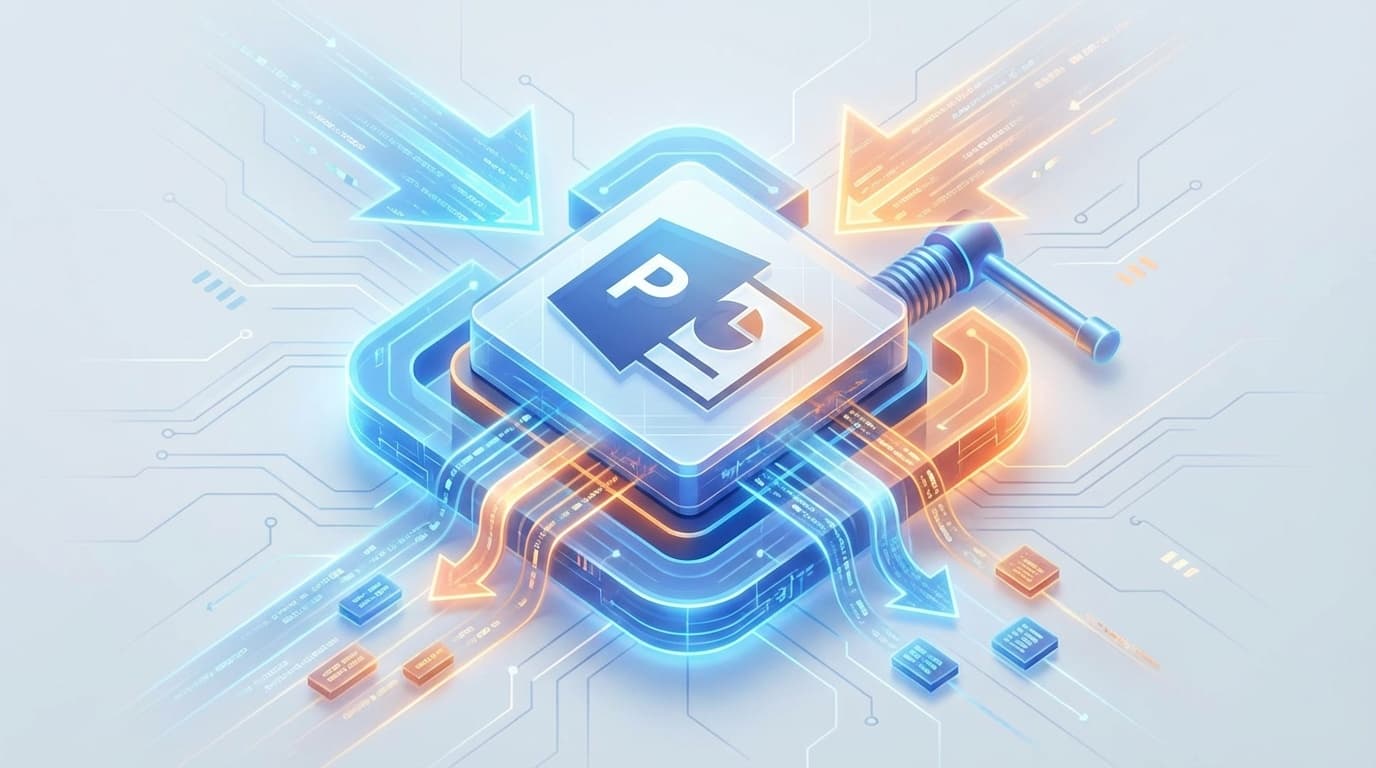 PowerPointファイルのサイズを圧縮して軽くするイメージイラスト