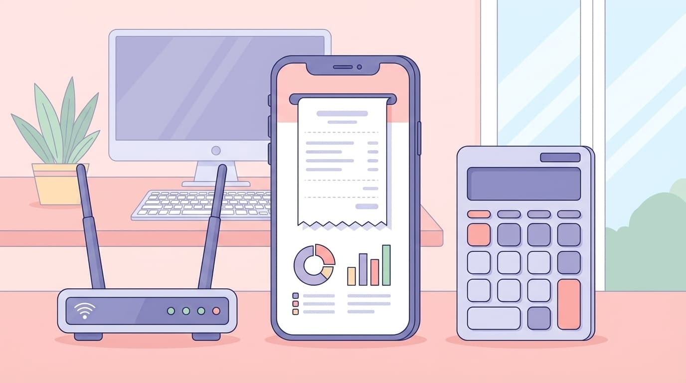 副業のスマホ代・Wi-Fi代の家事按分を表すイメージ画像