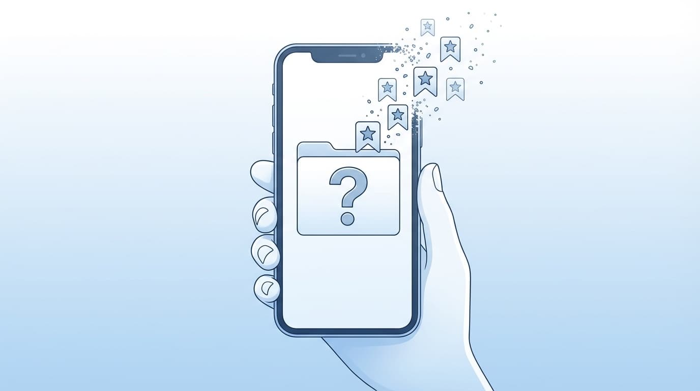 スマホのブックマークが消えた原因と復元方法のイメージ