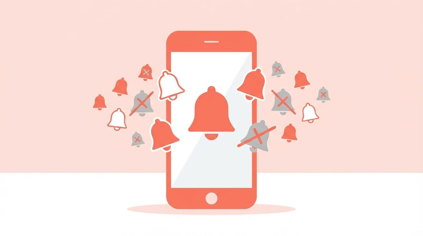 スマホの通知が来ない・遅れて届く問題のイメージイラスト