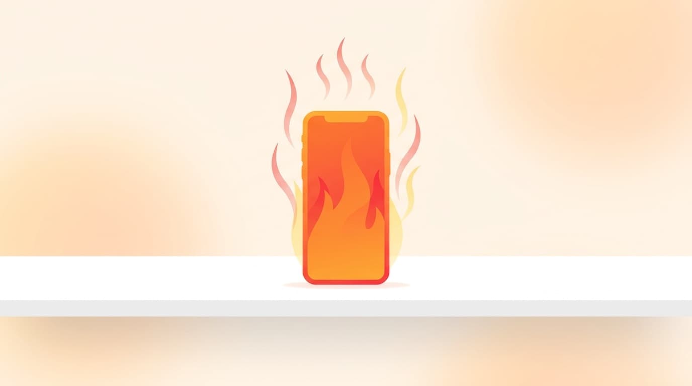 スマホが発熱して熱くなっているイメージイラスト