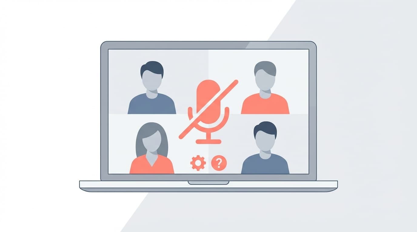 Teams会議でマイクが認識されないトラブルのイメージ