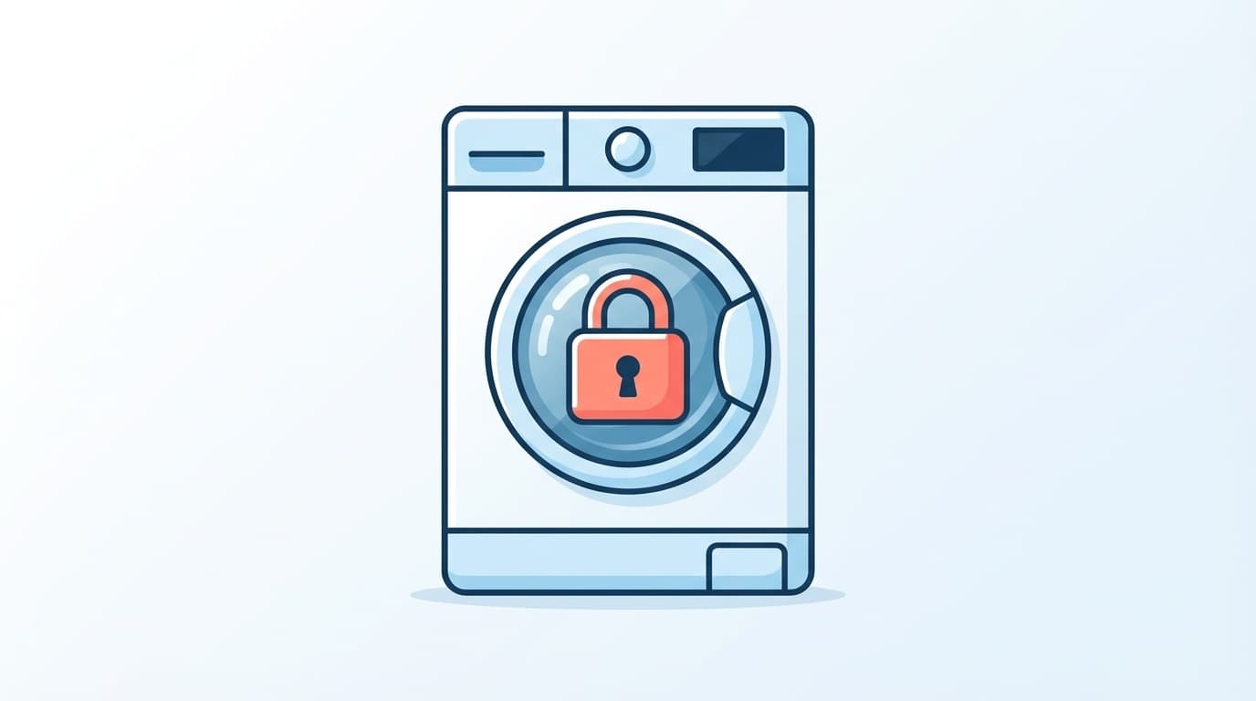 洗濯機の蓋がロックされて開かないイメージイラスト