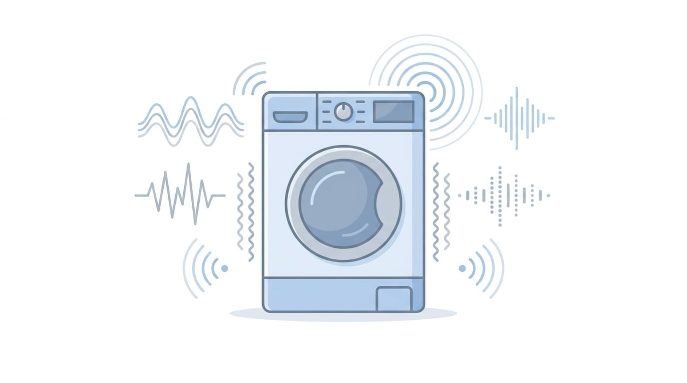 洗濯機から異音が出ている様子のイラスト