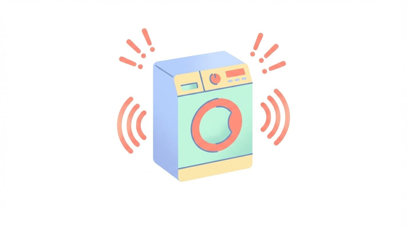 洗濯機から異音がしている様子のイメージイラスト