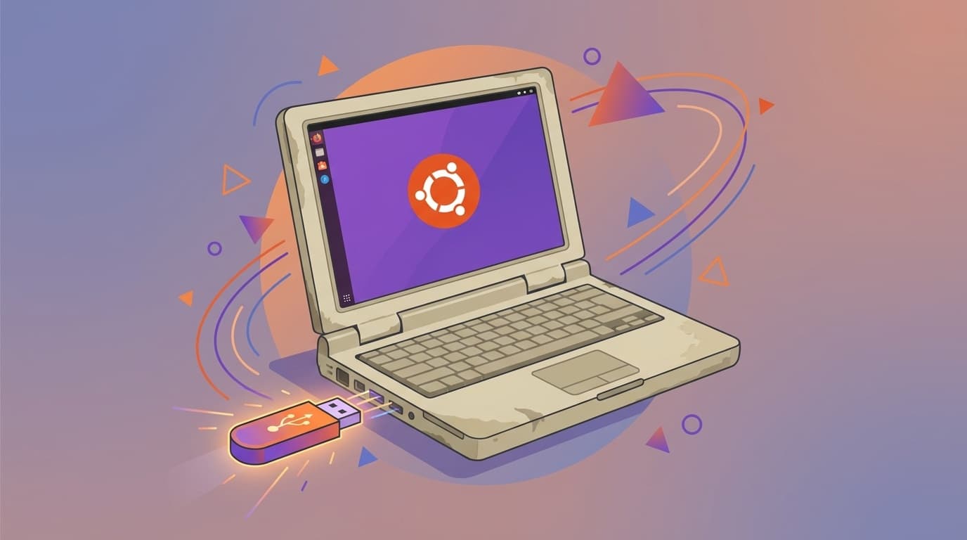 Windows 11にアップグレードできない古いPCにUbuntuをインストールして復活させるイメージイラスト