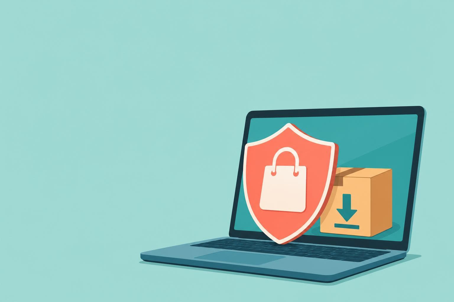 Microsoft Storeのアプリ以外のインストールがブロックされるイメージのノートPCイラスト