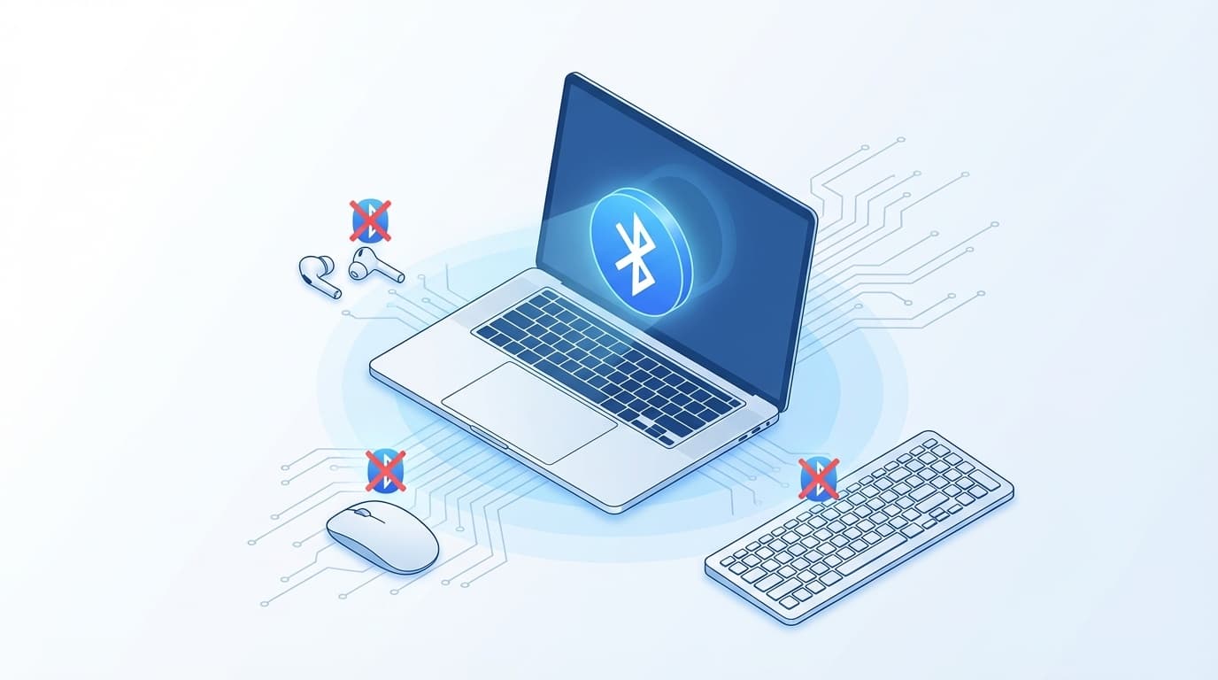 Windows 11でBluetoothデバイスが接続できないトラブルのイメージイラスト