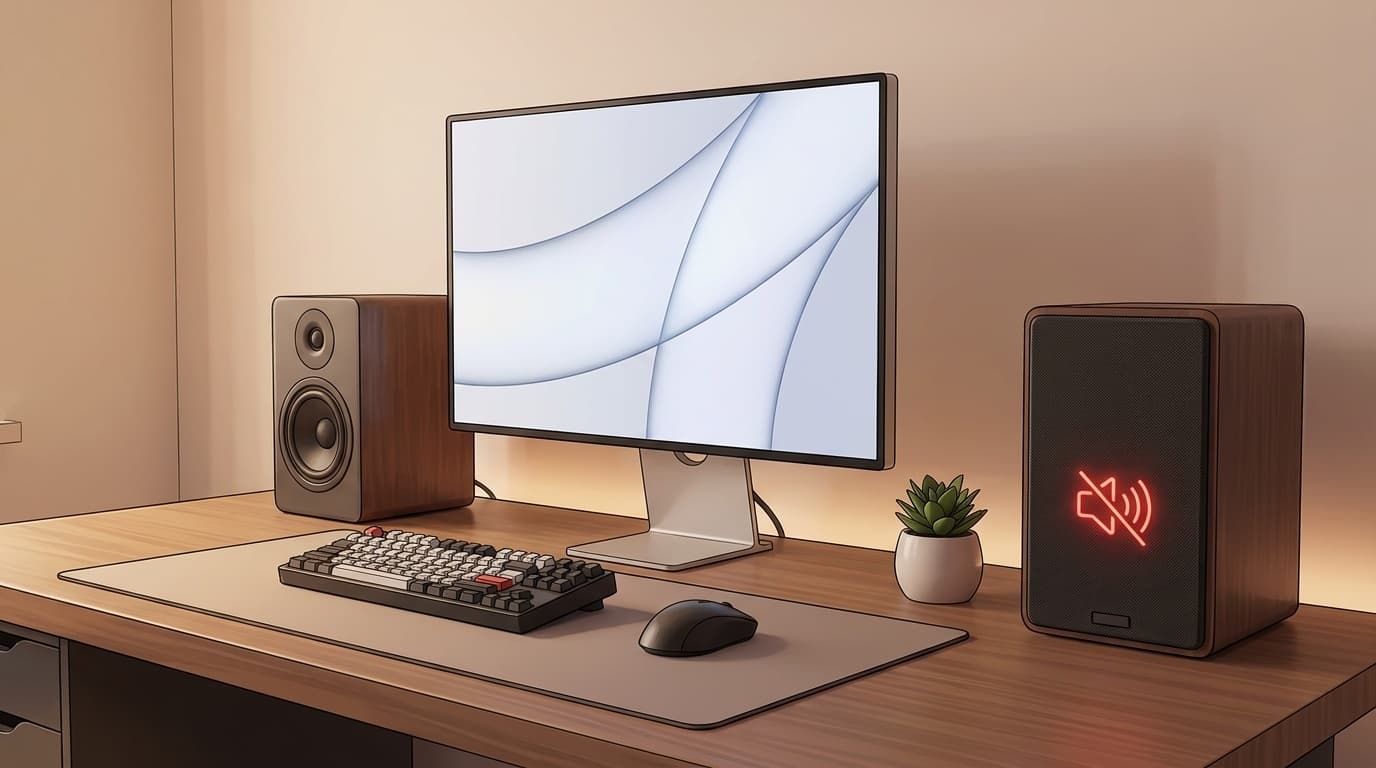 Windows 11でスピーカーから音が出ないトラブルのイメージ
