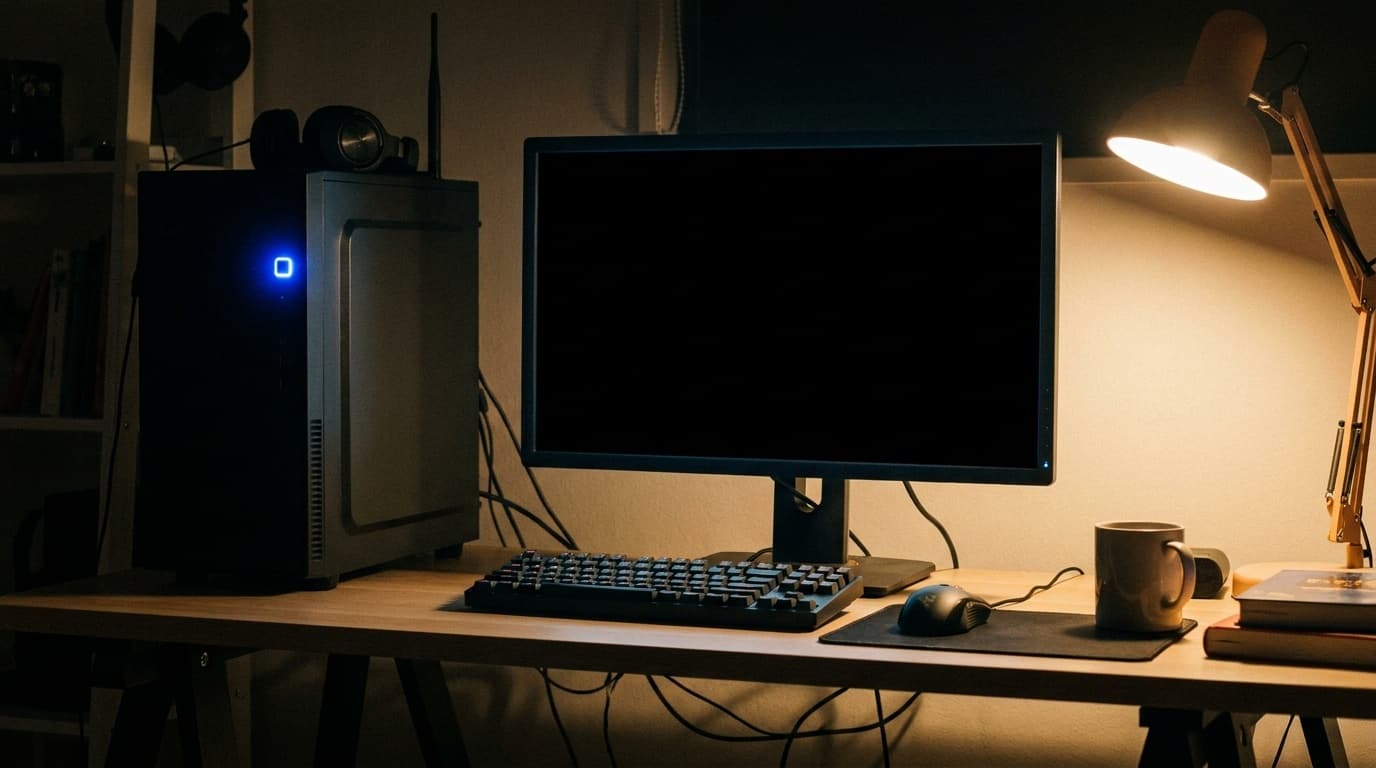 スリープ復帰後に真っ暗な画面のまま動かないデスクトップPCのモニター