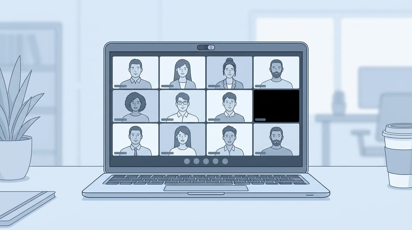 Web会議中にカメラが映らないノートPCの画面とプライバシーシャッター