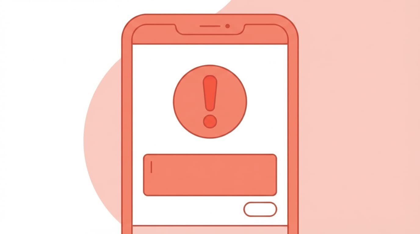 スマホからX(Twitter)に投稿できないエラーのイメージイラスト