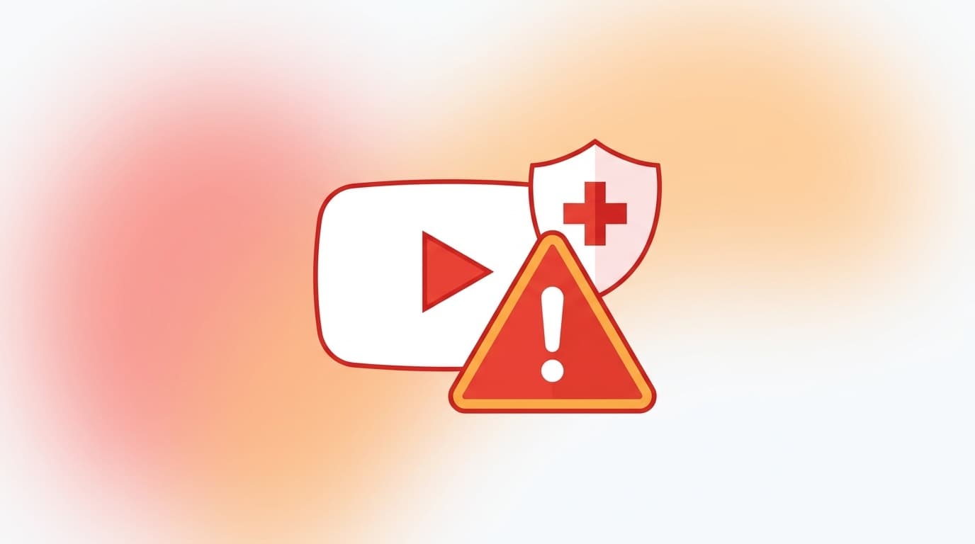 YouTubeアカウント停止・コミュニティガイドライン違反の警告と異議申し立てのイメージ