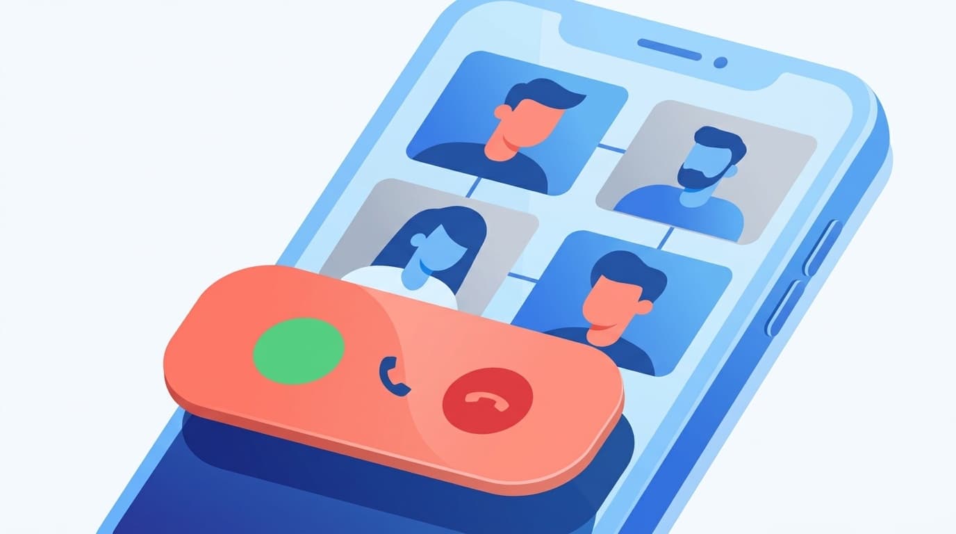 Zoom会議中にiPhoneに電話着信が来てオーディオが途切れるイメージイラスト